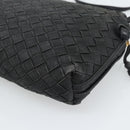 BOTTEGA VENETA INTRECCIATO Shoulder Bag Canvas Black Gold Auth 190995-15
