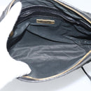 BOTTEGA VENETA INTRECCIATO Shoulder Bag Canvas Black Gold Auth 190995-12