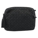 BOTTEGA VENETA INTRECCIATO Shoulder Bag Canvas Black Gold Auth 190995-13