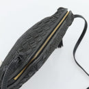 BOTTEGA VENETA INTRECCIATO Shoulder Bag Canvas Black Gold Auth 190995-6