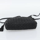 BOTTEGA VENETA INTRECCIATO Shoulder Bag Canvas Black Gold Auth 190995-5