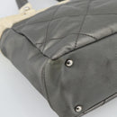CHANEL Paris Biarritz PM Tote Bag Coated Canvas Silver CC Auth 191000-17