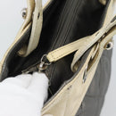 CHANEL Paris Biarritz PM Tote Bag Coated Canvas Silver CC Auth 191000-10