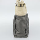 CHANEL Paris Biarritz PM Tote Bag Coated Canvas Silver CC Auth 191000-4