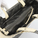 CHANEL Paris Biarritz PM Tote Bag Coated Canvas Silver CC Auth 191000-6