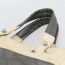 CHANEL Paris Biarritz PM Tote Bag Coated Canvas Silver CC Auth 191000-14