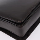 GUCCI Shoulder Bag Leather Dark Brown Gold Auth 191010-12