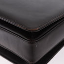 GUCCI Shoulder Bag Leather Dark Brown Gold Auth 191010-13