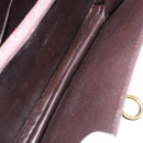 GUCCI Shoulder Bag Leather Dark Brown Gold Auth 191010-17