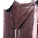GUCCI Shoulder Bag Leather Dark Brown Gold Auth 191010-19