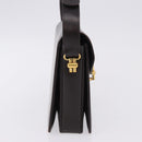 GUCCI Shoulder Bag Leather Dark Brown Gold Auth 191010-5