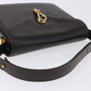 GUCCI Shoulder Bag Leather Dark Brown Gold Auth 191010-6