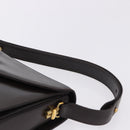 GUCCI Shoulder Bag Leather Dark Brown Gold Auth 191010-8