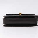 GUCCI Shoulder Bag Leather Dark Brown Gold Auth 191010-9