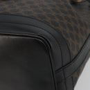 CELINE Macadam Canvas Shoulder Bag PVC Leather Black Gold Auth 191013A-10