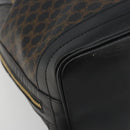 CELINE Macadam Canvas Shoulder Bag PVC Leather Black Gold Auth 191013A-11