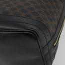 CELINE Macadam Canvas Shoulder Bag PVC Leather Black Gold Auth 191013A-12