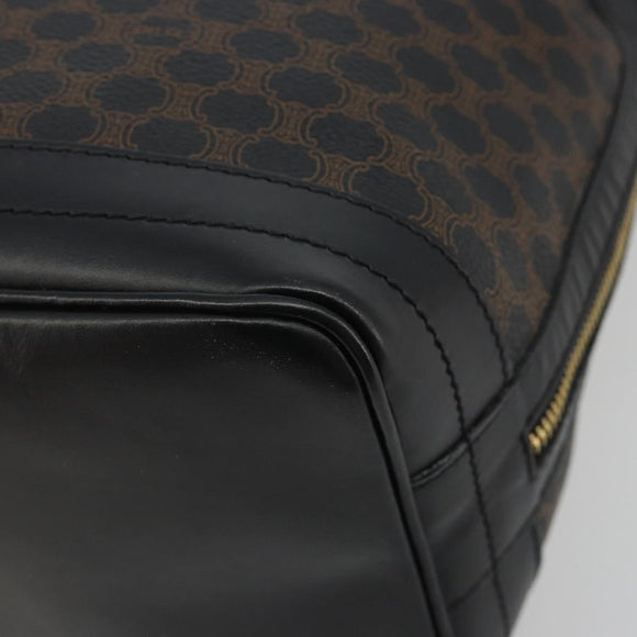 CELINE Macadam Canvas Shoulder Bag PVC Leather Black Gold Auth 191013A
