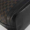 CELINE Macadam Canvas Shoulder Bag PVC Leather Black Gold Auth 191013A-13