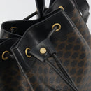 CELINE Macadam Canvas Shoulder Bag PVC Leather Black Gold Auth 191013A-14