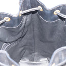 CELINE Macadam Canvas Shoulder Bag PVC Leather Black Gold Auth 191013A-19