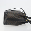 CELINE Macadam Canvas Shoulder Bag PVC Leather Black Gold Auth 191013A-4