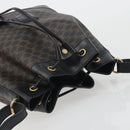 CELINE Macadam Canvas Shoulder Bag PVC Leather Black Gold Auth 191013A-6