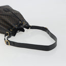 CELINE Macadam Canvas Shoulder Bag PVC Leather Black Gold Auth 191013A-7