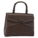 GUCCI Bamboo Hand Bag Leather Brown Auth 191015-1