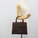 GUCCI Bamboo Hand Bag Leather Brown Auth 191015-24