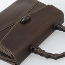 GUCCI Bamboo Hand Bag Leather Brown Auth 191015-6