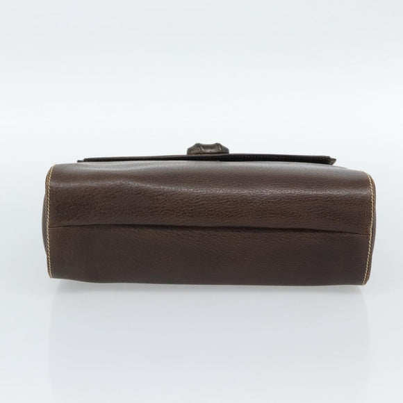 GUCCI Bamboo Hand Bag Leather Brown Auth 191015