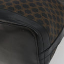 CELINE Macadam Shoulder Bag PVC Leather Black Gold Auth 191016-9
