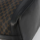CELINE Macadam Shoulder Bag PVC Leather Black Gold Auth 191016-16