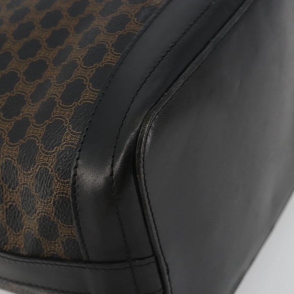 CELINE Macadam Shoulder Bag PVC Leather Black Gold Auth 191016