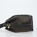 CELINE Macadam Shoulder Bag PVC Leather Black Gold Auth 191016-4