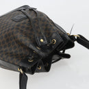 CELINE Macadam Shoulder Bag PVC Leather Black Gold Auth 191016-6