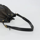 CELINE Macadam Shoulder Bag PVC Leather Black Gold Auth 191016-7