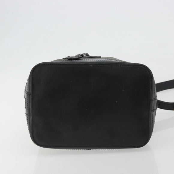 CELINE Macadam Shoulder Bag PVC Leather Black Gold Auth 191016