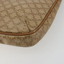 CELINE Macadam Shoulder Bag PVC Leather Beige Gold Auth 191017A-14