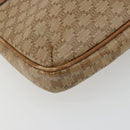 CELINE Macadam Shoulder Bag PVC Leather Beige Gold Auth 191017A-15