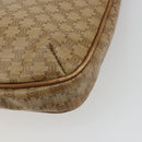 CELINE Macadam Shoulder Bag PVC Leather Beige Gold Auth 191017A-9