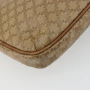 CELINE Macadam Shoulder Bag PVC Leather Beige Gold Auth 191017A-16