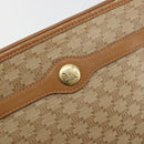 CELINE Macadam Shoulder Bag PVC Leather Beige Gold Auth 191017A-17