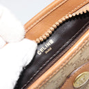 CELINE Macadam Shoulder Bag PVC Leather Beige Gold Auth 191017A-18