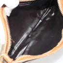 CELINE Macadam Shoulder Bag PVC Leather Beige Gold Auth 191017A-11