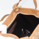 CELINE Macadam Shoulder Bag PVC Leather Beige Gold Auth 191017A-19