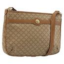 CELINE Macadam Shoulder Bag PVC Leather Beige Gold Auth 191017A-1
