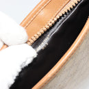 CELINE Macadam Shoulder Bag PVC Leather Beige Gold Auth 191017A-12
