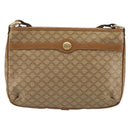 CELINE Macadam Shoulder Bag PVC Leather Beige Gold Auth 191017A-13